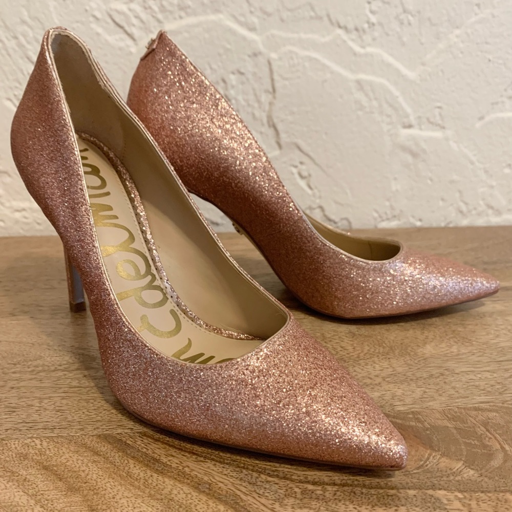 Sam Edelman sparkle rose gold pumps stiletto heel size 6
